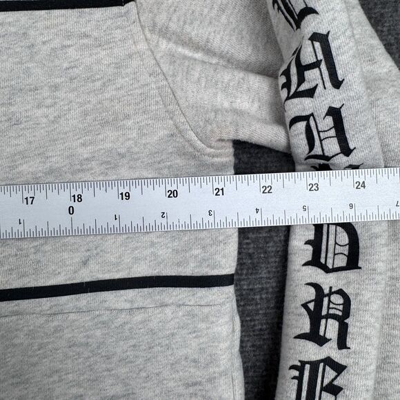 The Hundreds Logo Sweatshirt Mens Large Gray Distressed Spell Out Streetwear Y2K - Picture 7 of 9